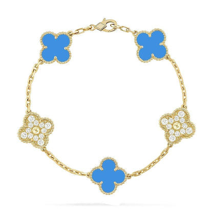 [⭐Glow] CLOVER 5 MOTIF BLUE AGATE BRACELET COLLECTION