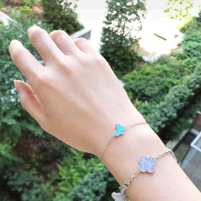 [⭐Glow]BUTTERFLY TURQUOISE BUTTERFLY BRACELET SILVER
