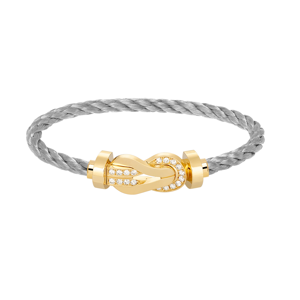 [⭐Glow]CHANCE LARGE 8 FIGURE BUCKLE HALF DIAMOND BRACELET GOLD