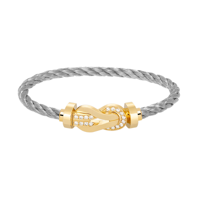 [⭐Glow]CHANCE LARGE 8 FIGURE BUCKLE HALF DIAMOND BRACELET GOLD