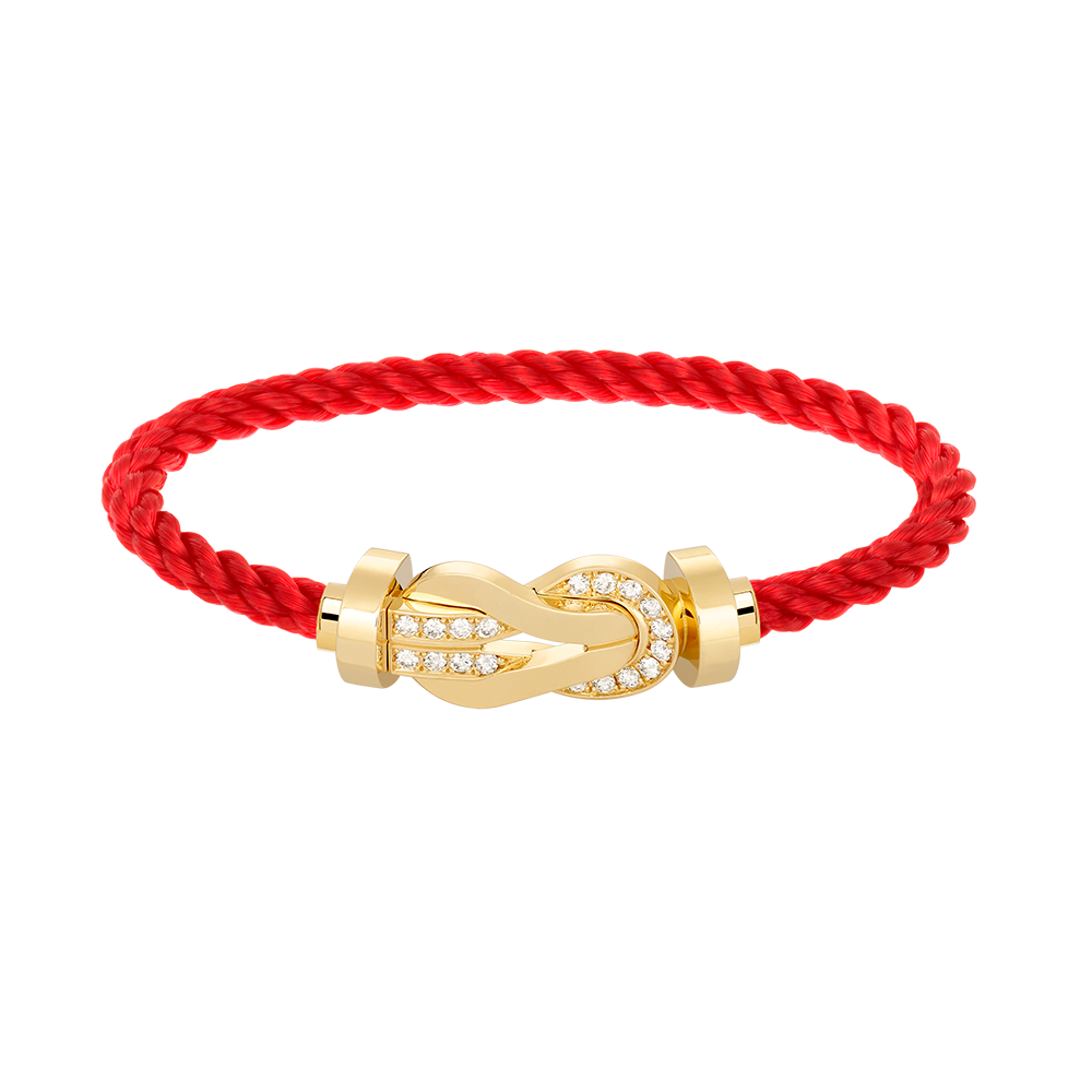 [⭐Glow]CHANCE LARGE 8 FIGURE BUCKLE HALF DIAMOND BRACELET GOLD