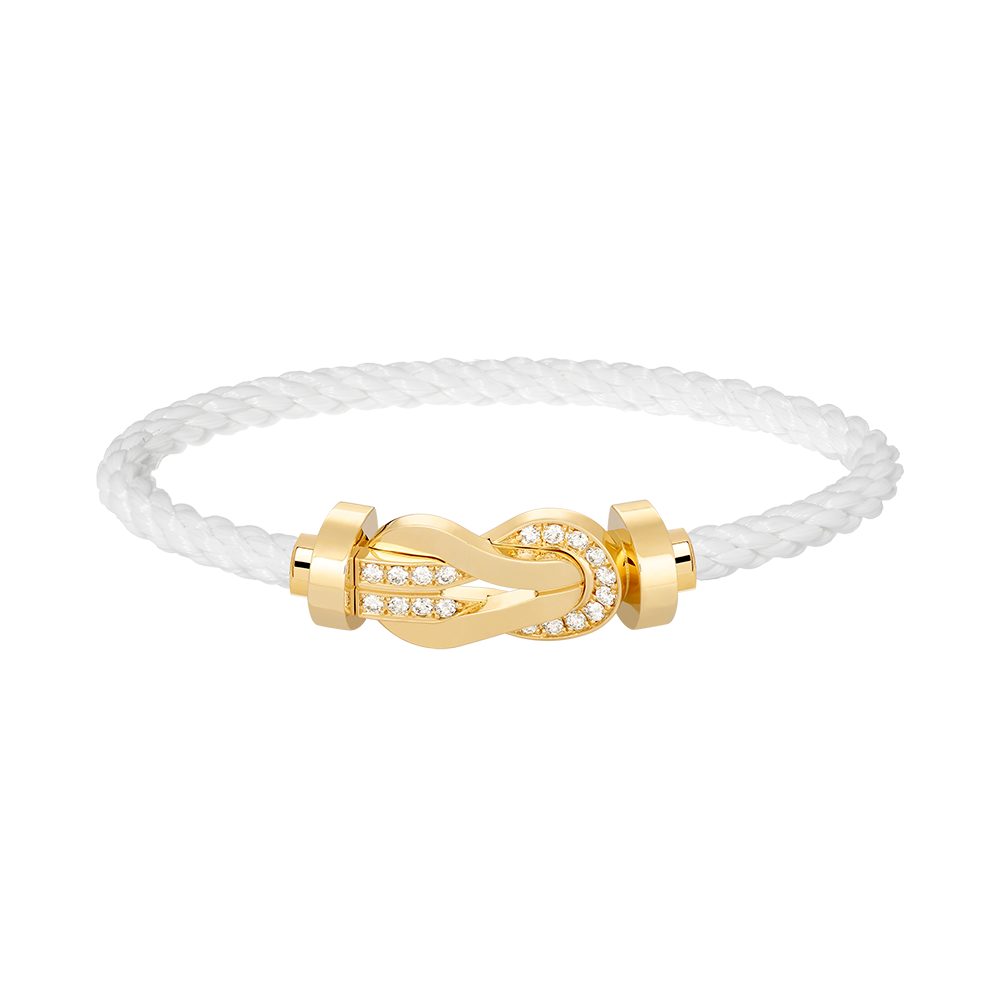 [⭐Glow]CHANCE LARGE 8 FIGURE BUCKLE HALF DIAMOND BRACELET GOLD