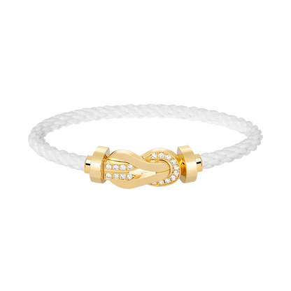 [⭐Glow]CHANCE LARGE 8 FIGURE BUCKLE HALF DIAMOND BRACELET GOLD