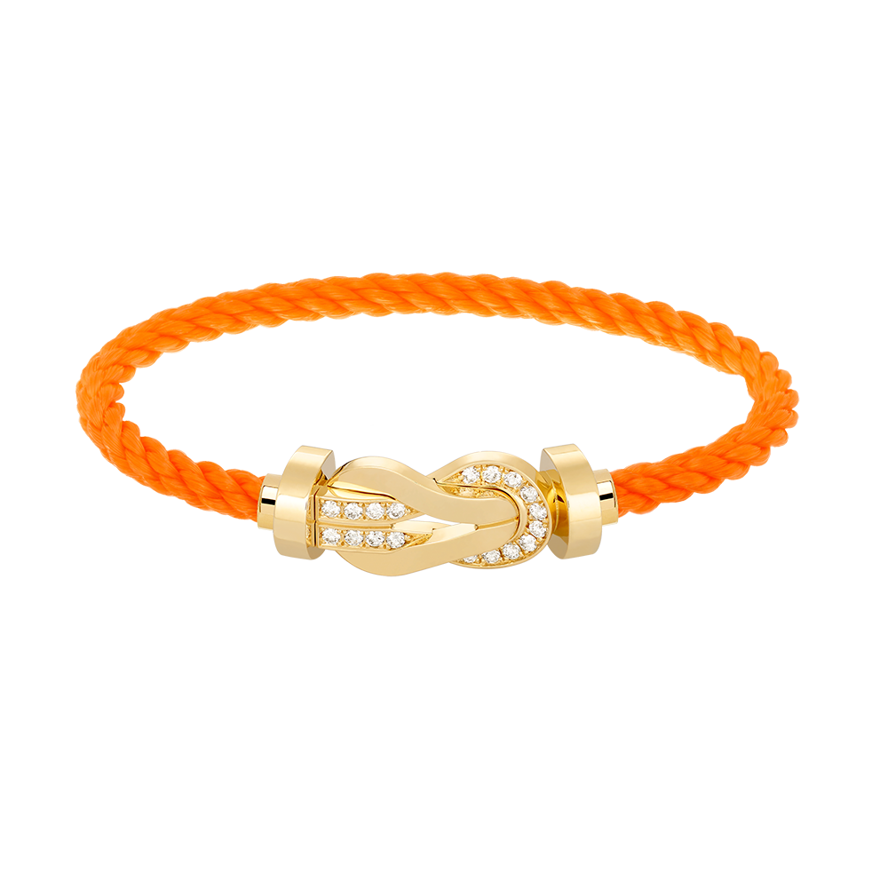 [⭐Glow]CHANCE LARGE 8 FIGURE BUCKLE HALF DIAMOND BRACELET GOLD