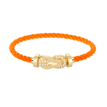 [⭐Glow]CHANCE LARGE 8 FIGURE BUCKLE HALF DIAMOND BRACELET GOLD