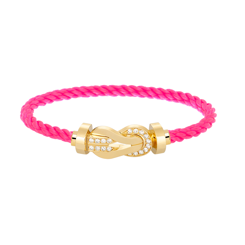 [⭐Glow]CHANCE LARGE 8 FIGURE BUCKLE HALF DIAMOND BRACELET GOLD