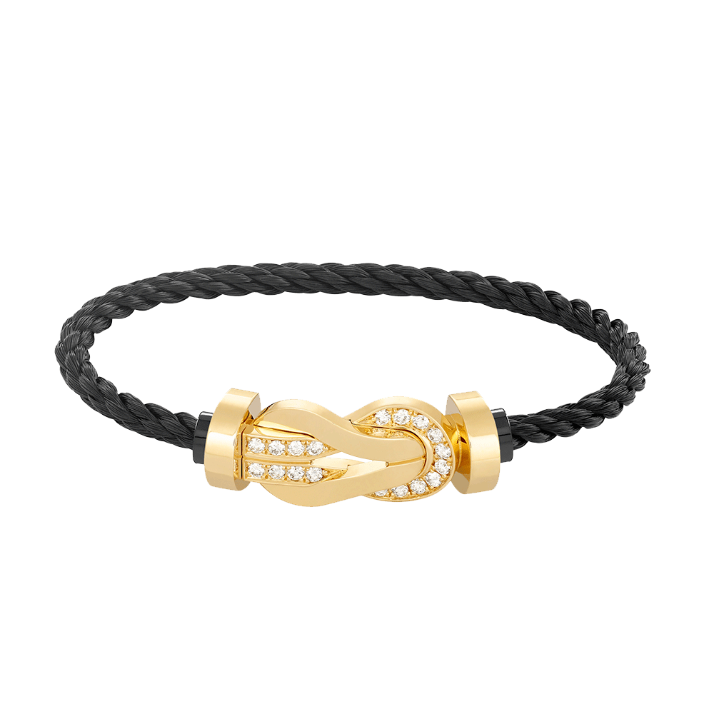 [⭐Glow]CHANCE LARGE 8 FIGURE BUCKLE HALF DIAMOND BRACELET GOLD