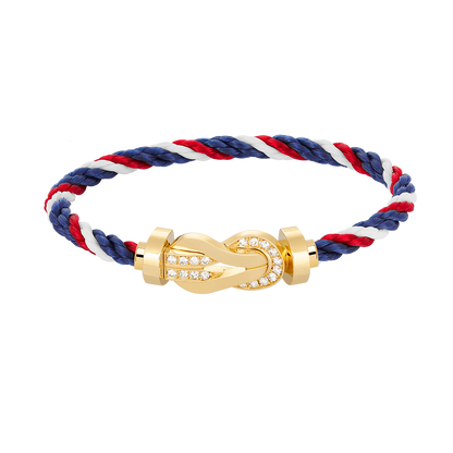 [⭐Glow]CHANCE LARGE 8 FIGURE BUCKLE HALF DIAMOND BRACELET GOLD