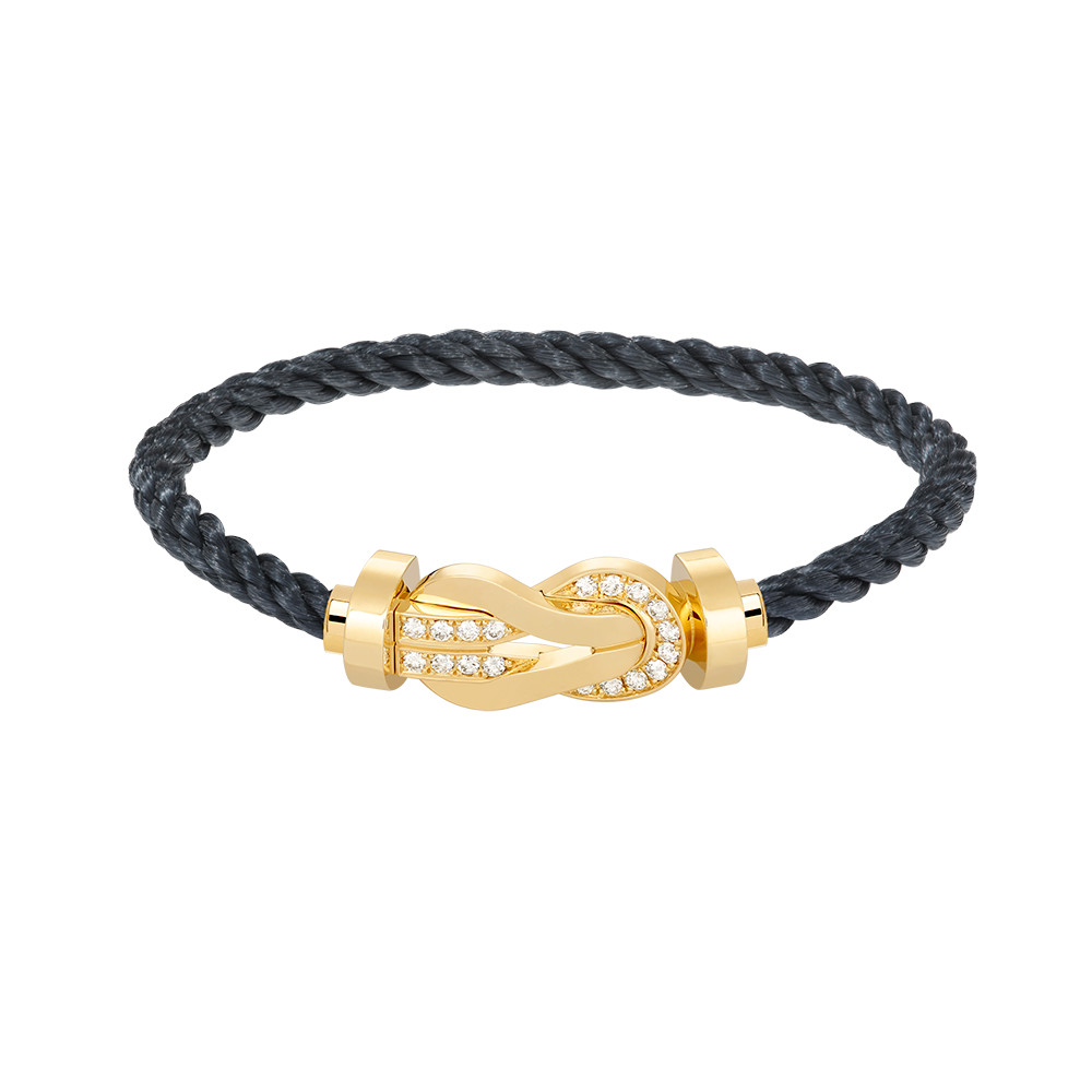 [⭐Glow]CHANCE LARGE 8 FIGURE BUCKLE HALF DIAMOND BRACELET GOLD