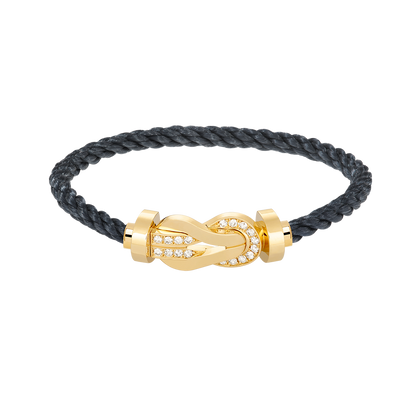 [⭐Glow]CHANCE LARGE 8 FIGURE BUCKLE HALF DIAMOND BRACELET GOLD