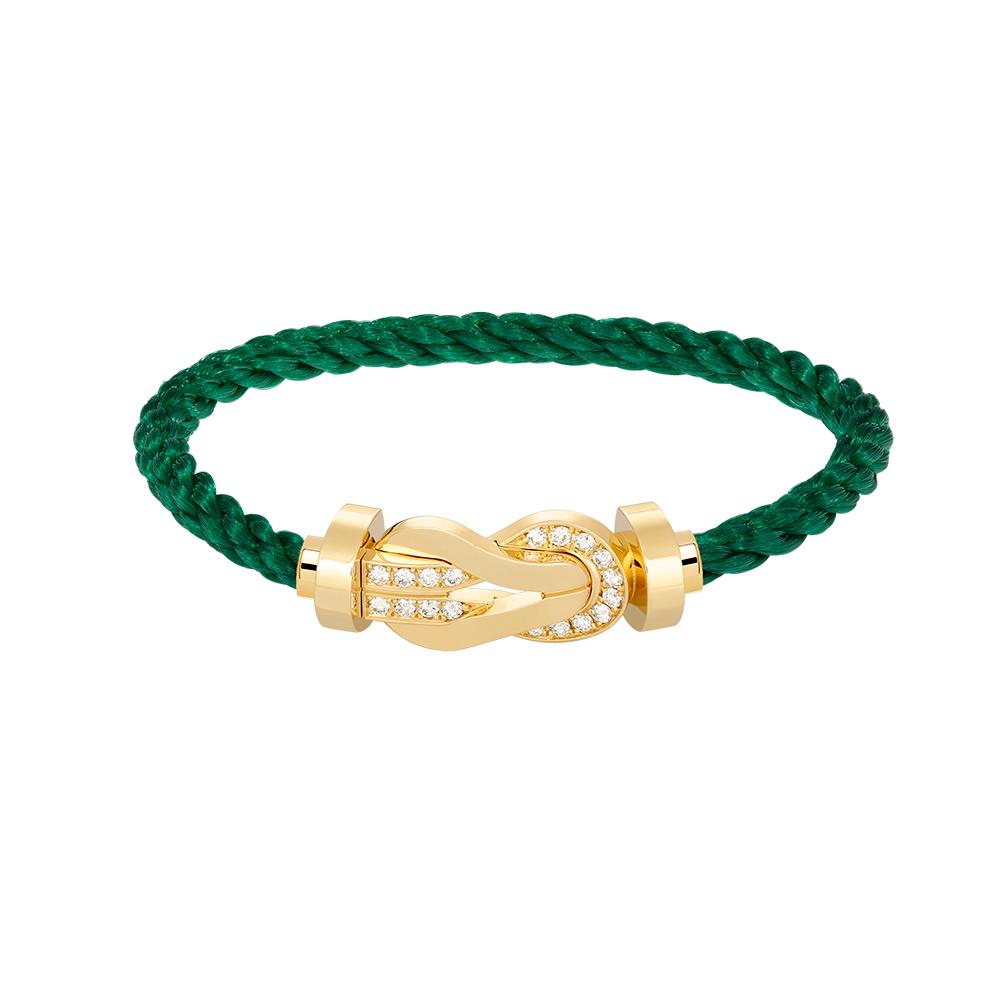 [⭐Glow]CHANCE LARGE 8 FIGURE BUCKLE HALF DIAMOND BRACELET GOLD