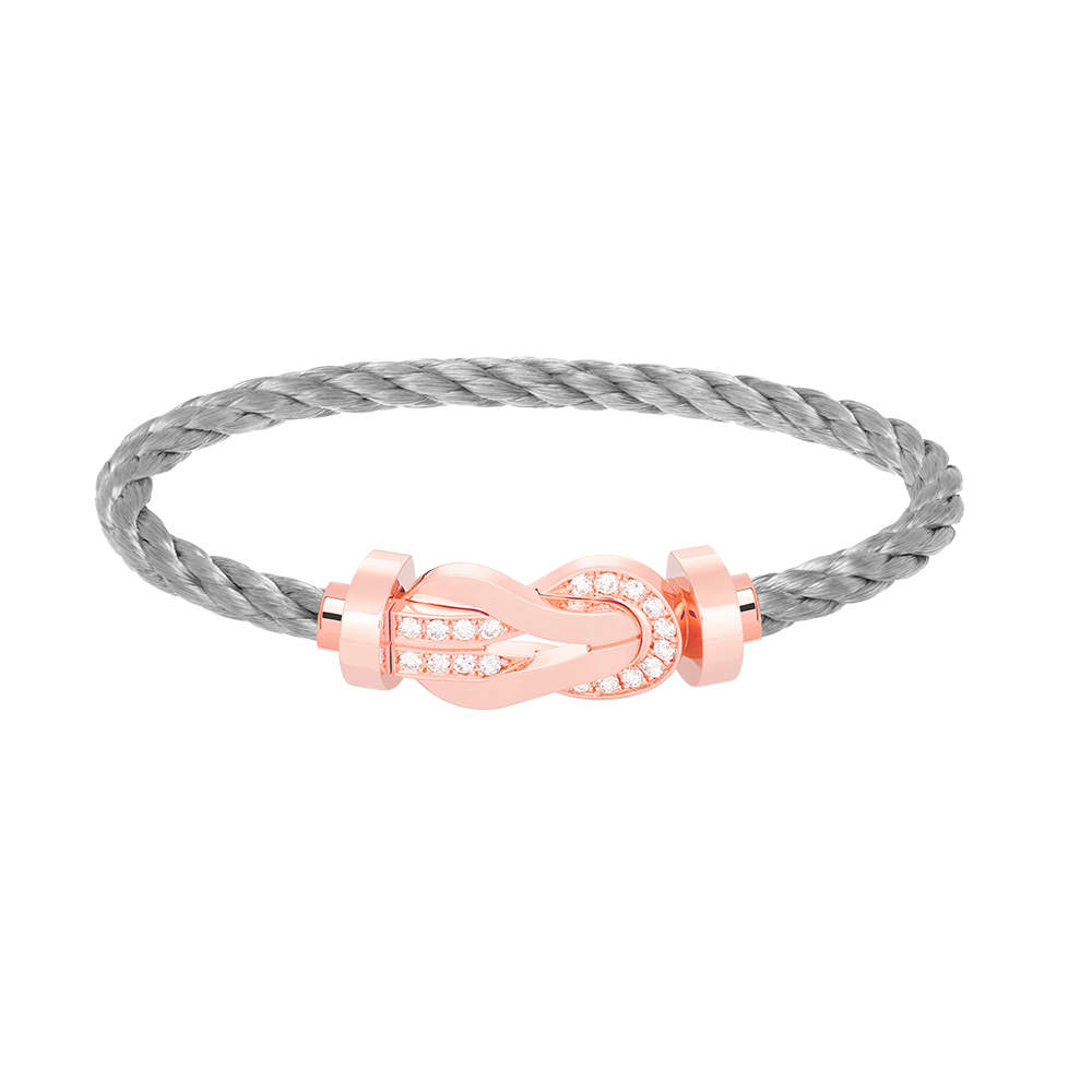 [⭐Glow]CHANCE LARGE 8 FIGURE BUCKLE HALF DIAMOND BRACELET ROSE GOLD