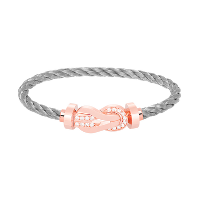 [⭐Glow]CHANCE LARGE 8 FIGURE BUCKLE HALF DIAMOND BRACELET ROSE GOLD