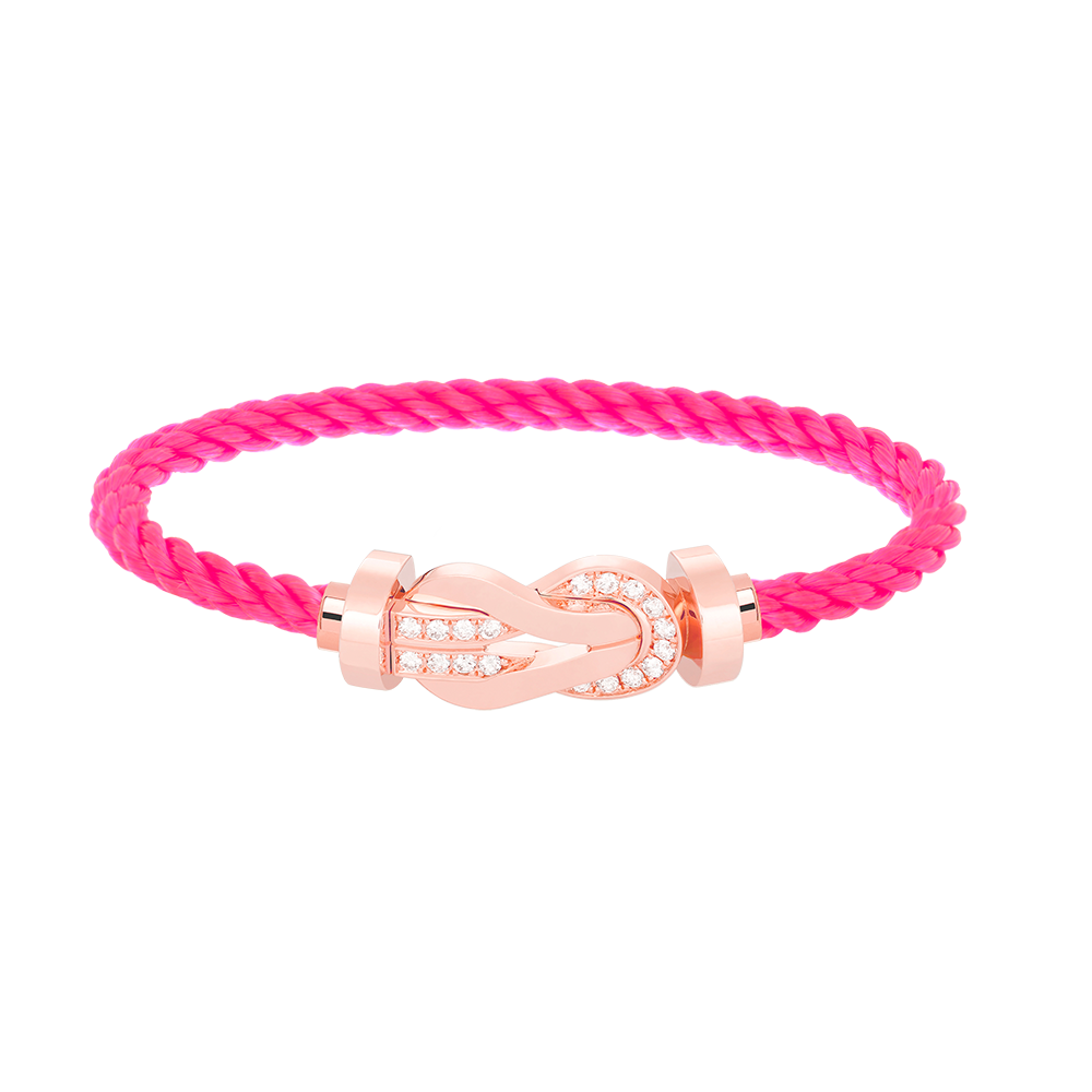 [⭐Glow]CHANCE LARGE 8 FIGURE BUCKLE HALF DIAMOND BRACELET ROSE GOLD