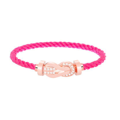 [⭐Glow]CHANCE LARGE 8 FIGURE BUCKLE HALF DIAMOND BRACELET ROSE GOLD