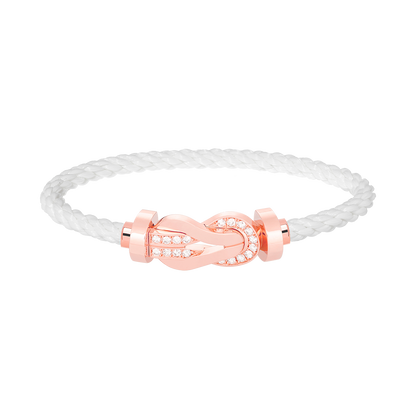 [⭐Glow]CHANCE LARGE 8 FIGURE BUCKLE HALF DIAMOND BRACELET ROSE GOLD