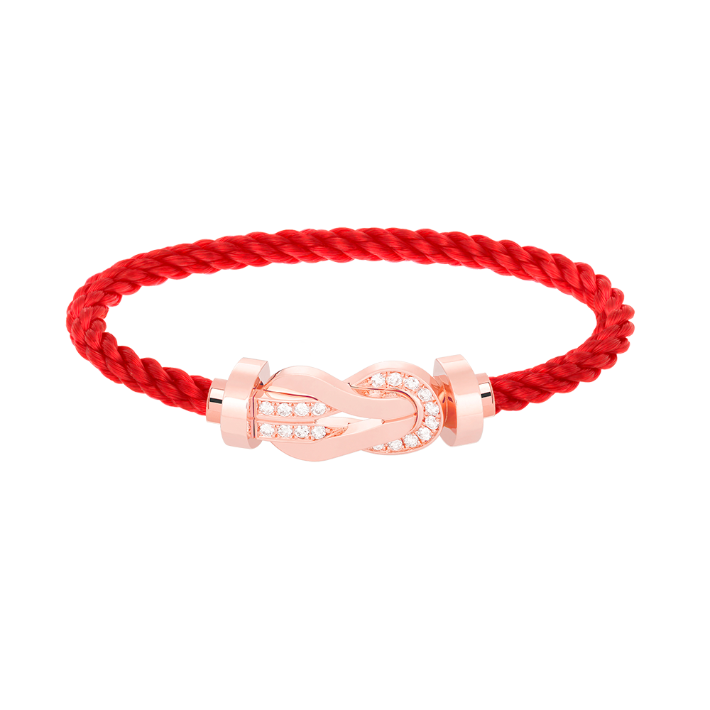 [⭐Glow]CHANCE LARGE 8 FIGURE BUCKLE HALF DIAMOND BRACELET ROSE GOLD
