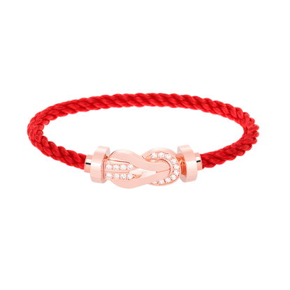 [⭐Glow]CHANCE LARGE 8 FIGURE BUCKLE HALF DIAMOND BRACELET ROSE GOLD
