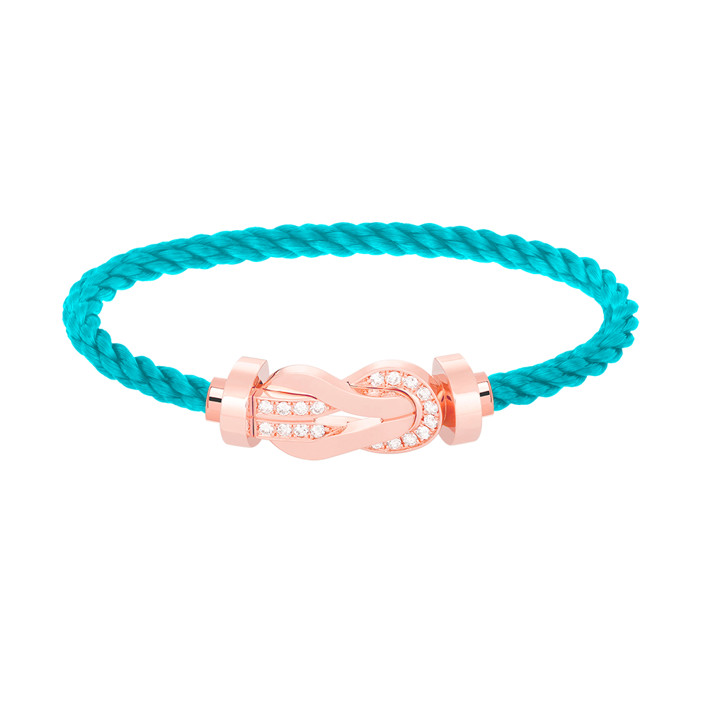 [⭐Glow]CHANCE LARGE 8 FIGURE BUCKLE HALF DIAMOND BRACELET ROSE GOLD