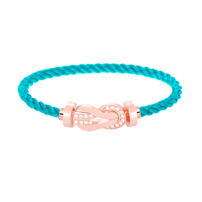 [⭐Glow]CHANCE LARGE 8 FIGURE BUCKLE HALF DIAMOND BRACELET ROSE GOLD