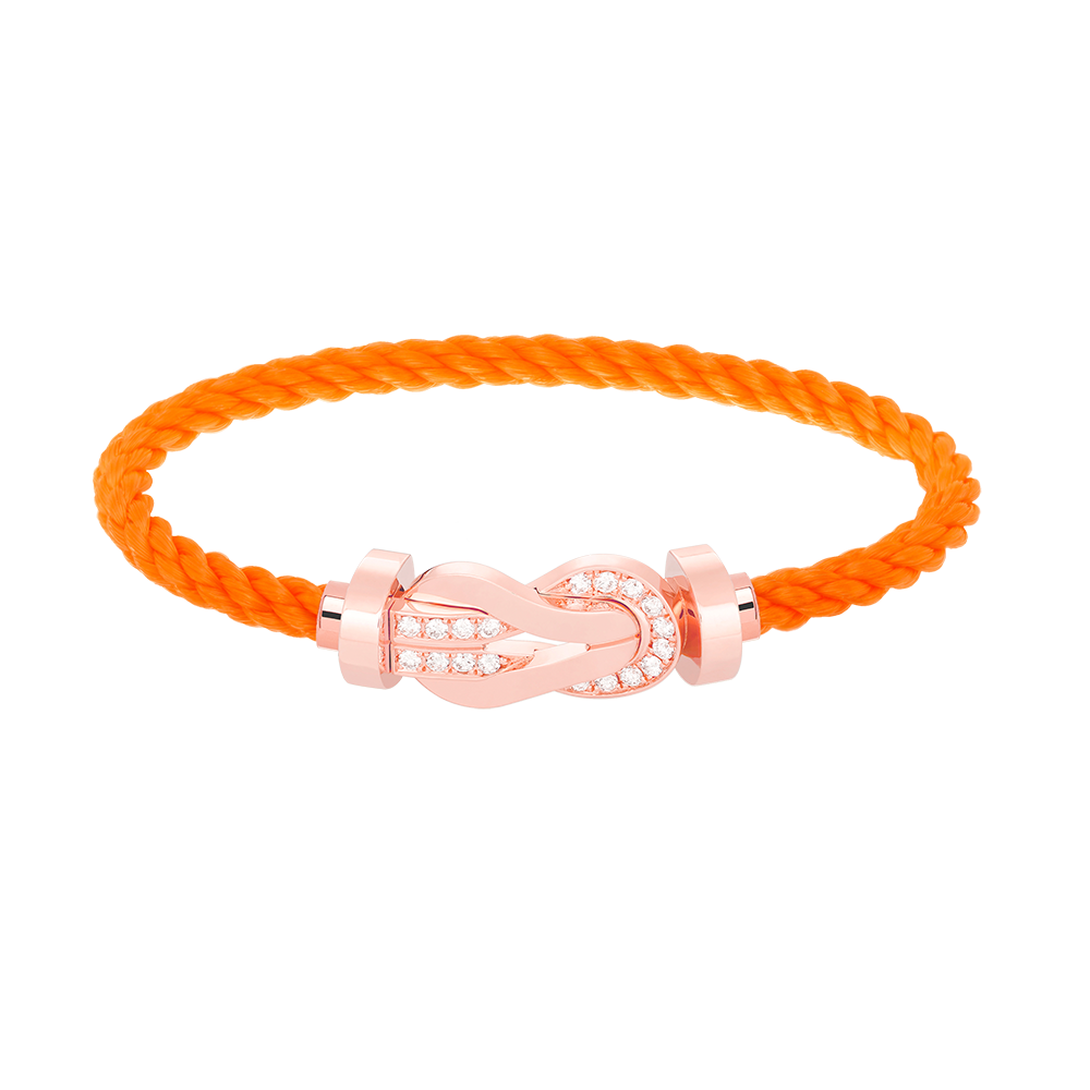 [⭐Glow]CHANCE LARGE 8 FIGURE BUCKLE HALF DIAMOND BRACELET ROSE GOLD