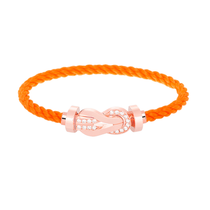 [⭐Glow]CHANCE LARGE 8 FIGURE BUCKLE HALF DIAMOND BRACELET ROSE GOLD
