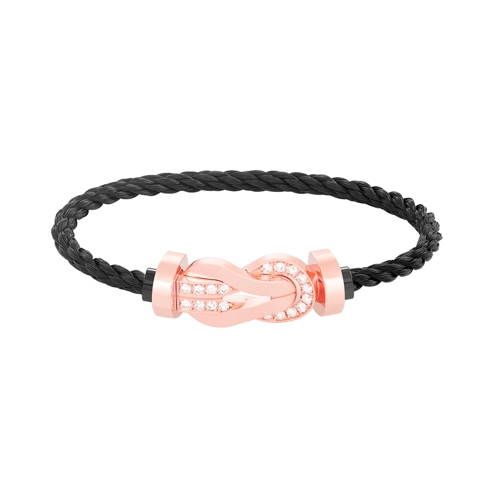 [⭐Glow]CHANCE LARGE 8 FIGURE BUCKLE HALF DIAMOND BRACELET ROSE GOLD