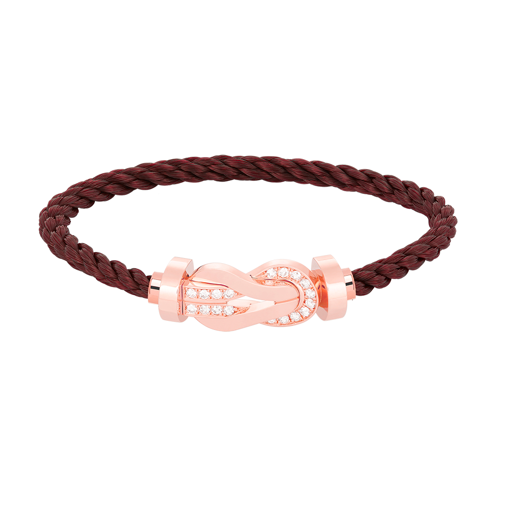 [⭐Glow]CHANCE LARGE 8 FIGURE BUCKLE HALF DIAMOND BRACELET ROSE GOLD