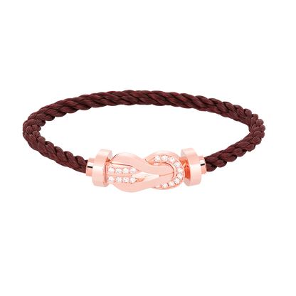 [⭐Glow]CHANCE LARGE 8 FIGURE BUCKLE HALF DIAMOND BRACELET ROSE GOLD