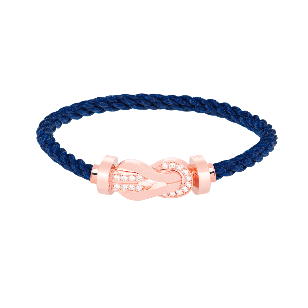 [⭐Glow]CHANCE LARGE 8 FIGURE BUCKLE HALF DIAMOND BRACELET ROSE GOLD