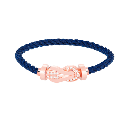 [⭐Glow]CHANCE LARGE 8 FIGURE BUCKLE HALF DIAMOND BRACELET ROSE GOLD