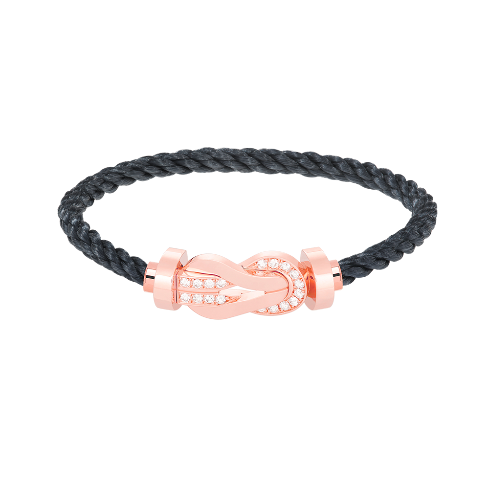 [⭐Glow]CHANCE LARGE 8 FIGURE BUCKLE HALF DIAMOND BRACELET ROSE GOLD