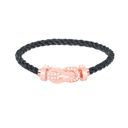 [⭐Glow]CHANCE LARGE 8 FIGURE BUCKLE HALF DIAMOND BRACELET ROSE GOLD