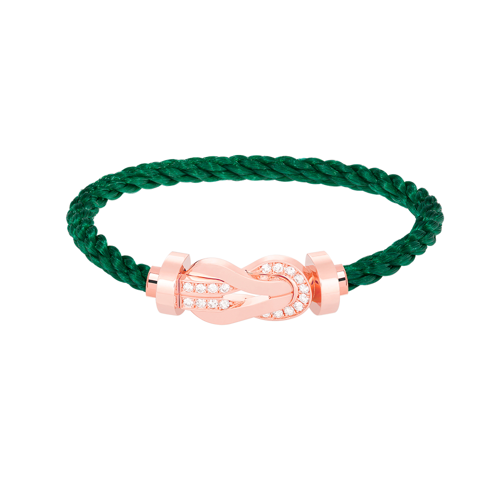 [⭐Glow]CHANCE LARGE 8 FIGURE BUCKLE HALF DIAMOND BRACELET ROSE GOLD
