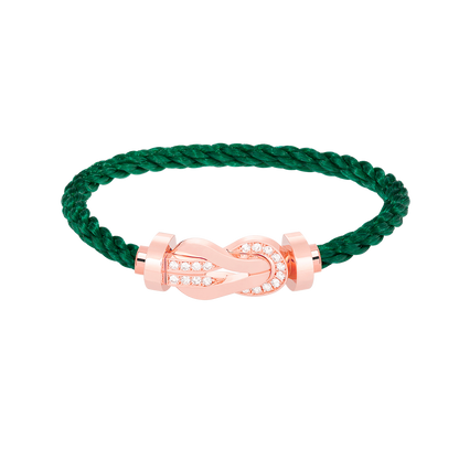 [⭐Glow]CHANCE LARGE 8 FIGURE BUCKLE HALF DIAMOND BRACELET ROSE GOLD