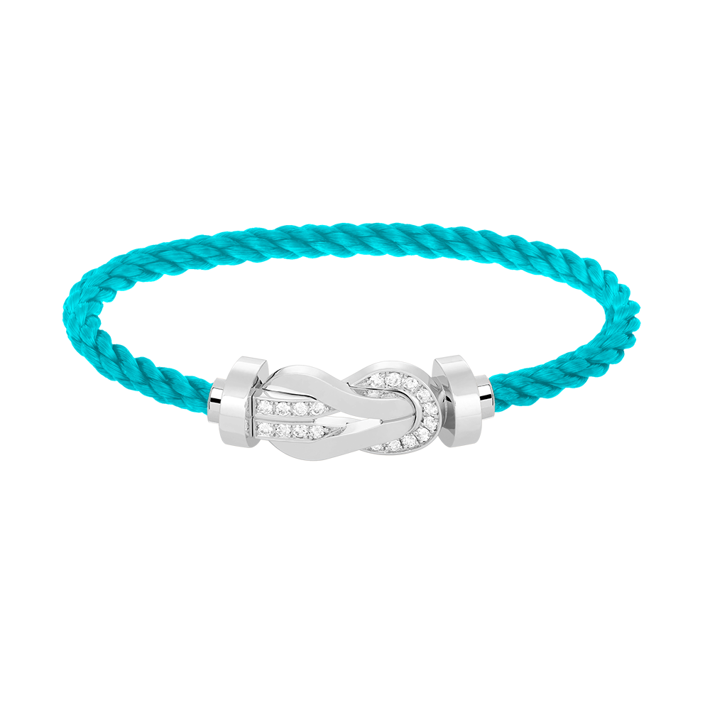 [⭐Glow]CHANCE LARGE 8 FIGURE BUCKLE HALF DIAMOND BRACELET SILVER