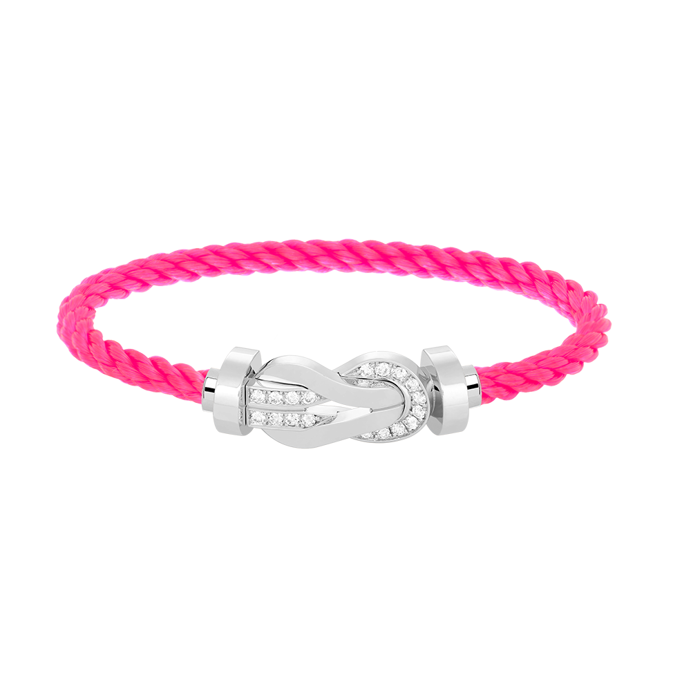 [⭐Glow]CHANCE LARGE 8 FIGURE BUCKLE HALF DIAMOND BRACELET SILVER
