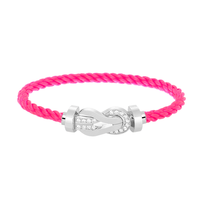 [⭐Glow]CHANCE LARGE 8 FIGURE BUCKLE HALF DIAMOND BRACELET SILVER