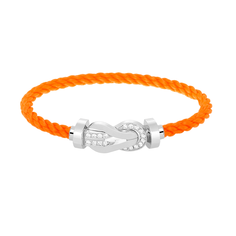 [⭐Glow]CHANCE LARGE 8 FIGURE BUCKLE HALF DIAMOND BRACELET SILVER