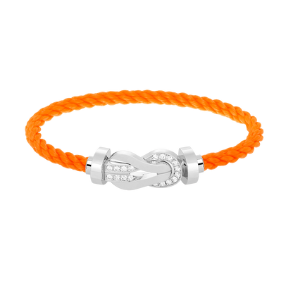 [⭐Glow]CHANCE LARGE 8 FIGURE BUCKLE HALF DIAMOND BRACELET SILVER