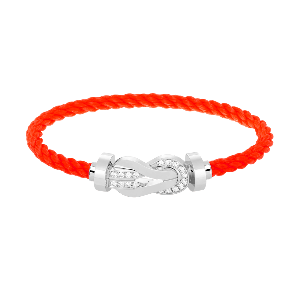 [⭐Glow]CHANCE LARGE 8 FIGURE BUCKLE HALF DIAMOND BRACELET SILVER