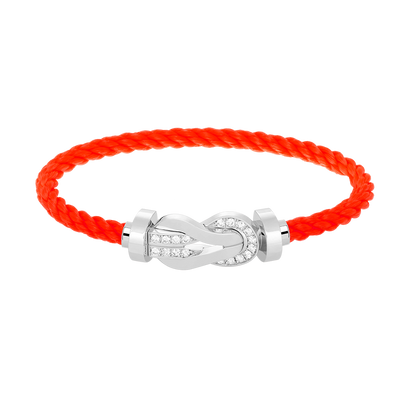 [⭐Glow]CHANCE LARGE 8 FIGURE BUCKLE HALF DIAMOND BRACELET SILVER