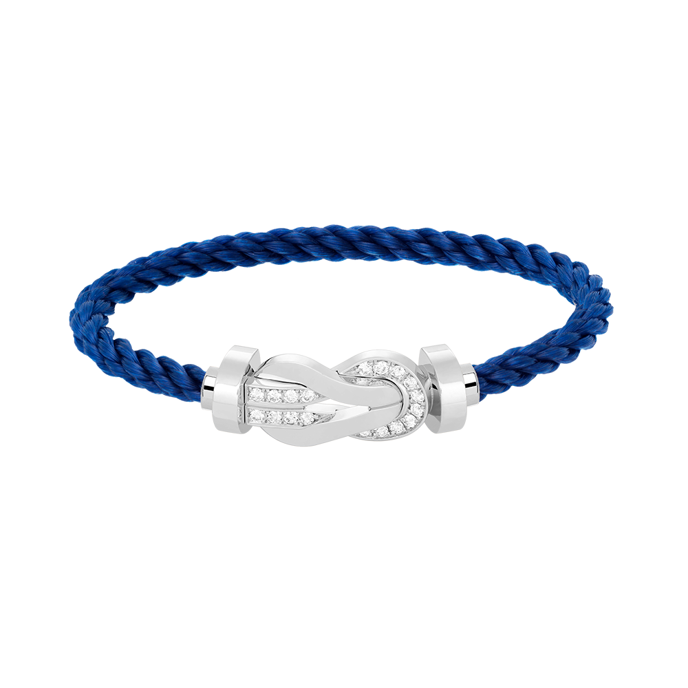 [⭐Glow]CHANCE LARGE 8 FIGURE BUCKLE HALF DIAMOND BRACELET SILVER