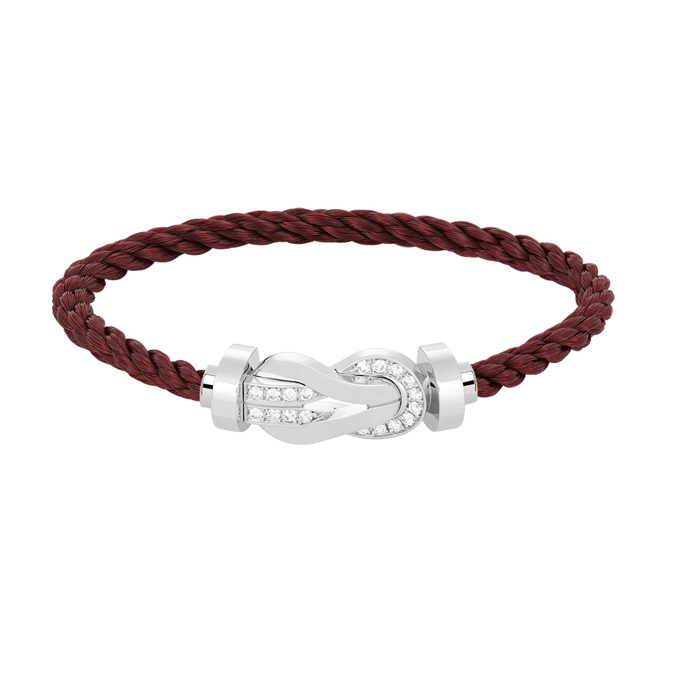 [⭐Glow]CHANCE LARGE 8 FIGURE BUCKLE HALF DIAMOND BRACELET SILVER