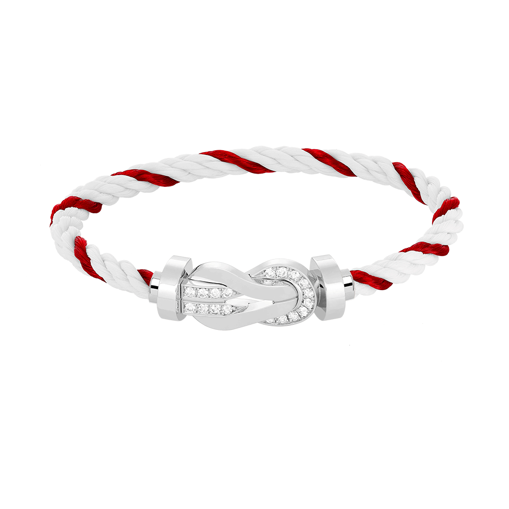 [⭐Glow]CHANCE LARGE 8 FIGURE BUCKLE HALF DIAMOND BRACELET SILVER