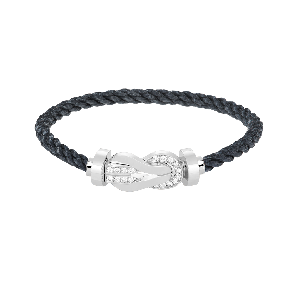 [⭐Glow]CHANCE LARGE 8 FIGURE BUCKLE HALF DIAMOND BRACELET SILVER