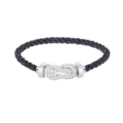 [⭐Glow]CHANCE LARGE 8 FIGURE BUCKLE HALF DIAMOND BRACELET SILVER