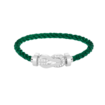 [⭐Glow]CHANCE LARGE 8 FIGURE BUCKLE HALF DIAMOND BRACELET SILVER