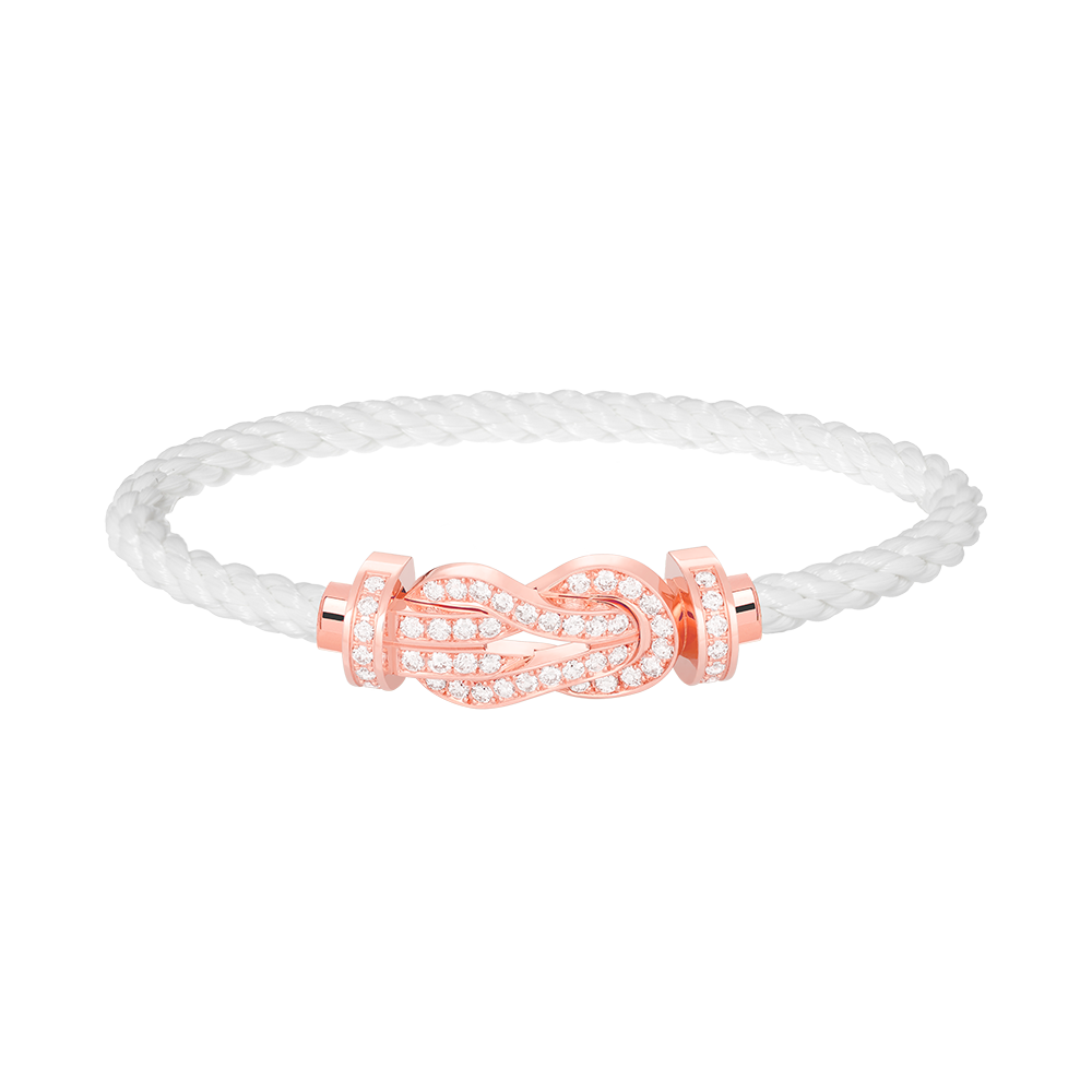 [⭐Glow]CHANCE LARGE 8 FIGURE BUCKLE FULL DIAMOND BRACELET ROSE GOLD