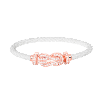 [⭐Glow]CHANCE LARGE 8 FIGURE BUCKLE FULL DIAMOND BRACELET ROSE GOLD